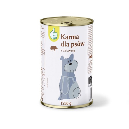 Pełnoporcjowa karma dla dorosłych psów. mokra z dziczyzna Auchan 1,25 kg
