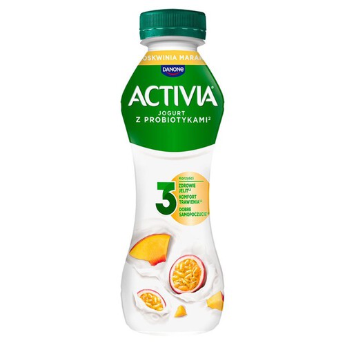 Jogurt pitny o smaku brzoskwini i marakuji   Activia 280 g