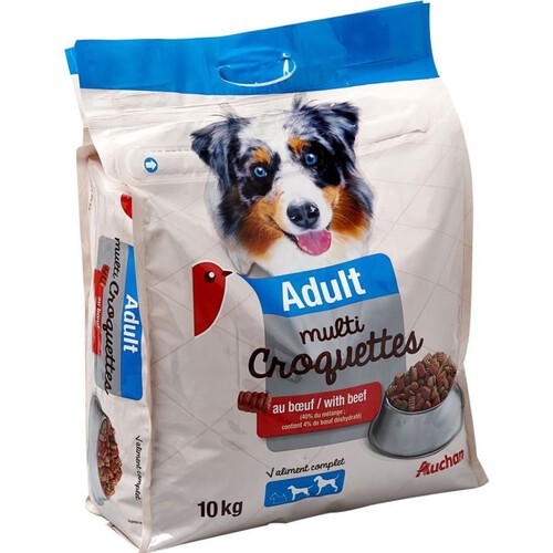 Sucha kompletna karma dla psa bogata w ziarna zbóż i wołowinę Auchan 10 kg