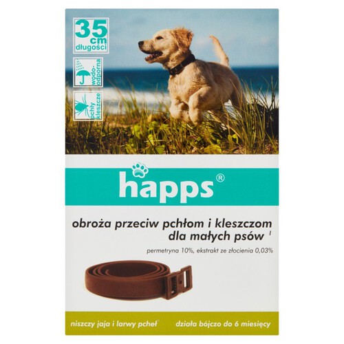 Obroża przeciw pchłom i kleszczom dla małych psów Happs 1 sztuka