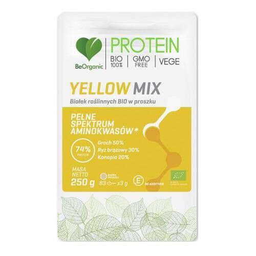 BIO Yellow Mix Białek roślinnych w proszku Be Organic 250 g
