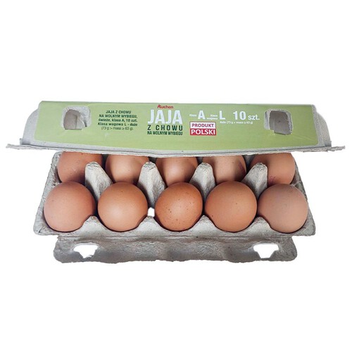 Jaja z wolnego wybiegu rozmiar L Auchan 10 sztuk