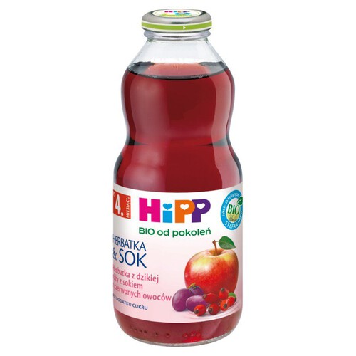 BIO Herbatka z dzikiej róży z sokiem z czerwonych owoców po 4 miesiącu HiPP 500 ml