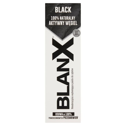 Czarna pasta do zębów na bazie 100% naturalnego aktywnego węgla BlanX 75 ml