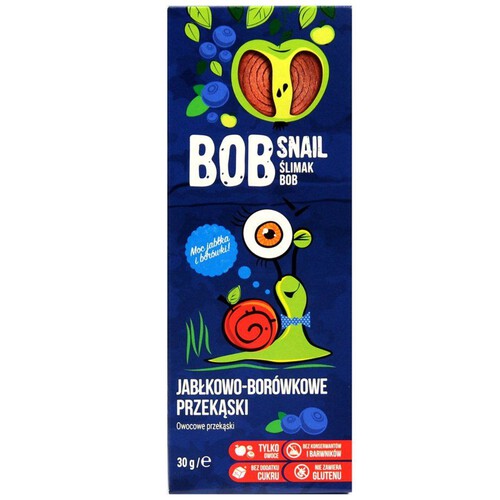 Przekąska jabłkowo-borówkowa bez dodatku cukru Bob Snail 30 g