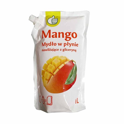 Mydło w płynie nawilżające z gliceryną Mango zapas Auchan 1 l