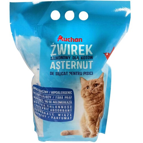 Żwirek silikonowy dla kotów hipoalergiczny Auchan 3,8 l
