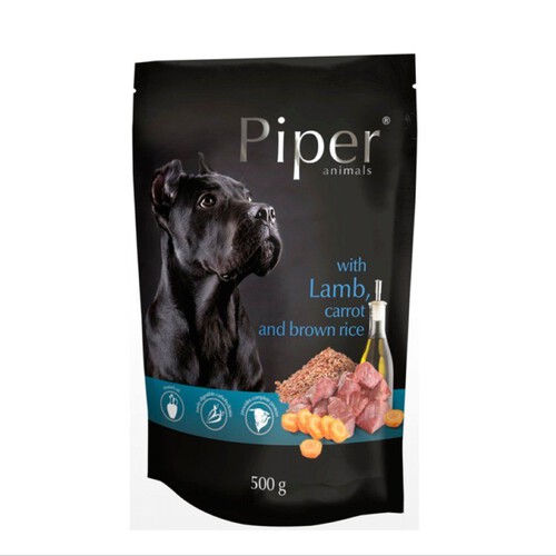 Karma dla psów jagnięcina z marchewką i ryżem  Piper 500 g