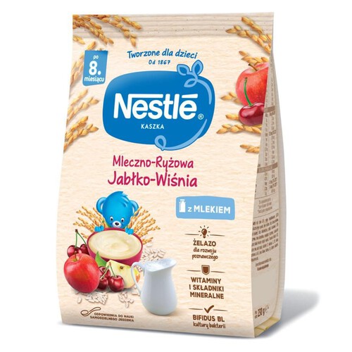 Kaszka mleczno-ryżowa jabłko-wiśnia po 8 miesiącu Nestle 230 g