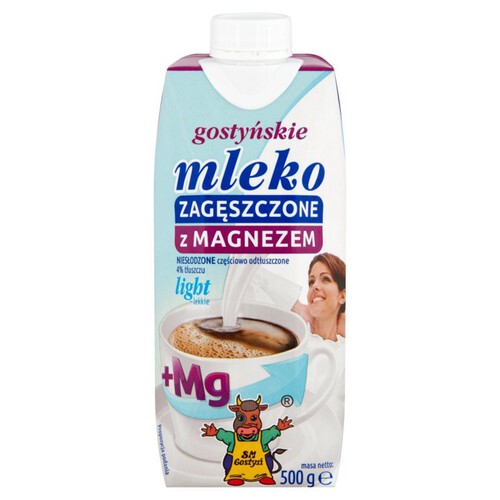 Mleko zagęszczone niesłodzone częściowo odtłuszczone z magnezem light 4% SM Gostyń 500 g