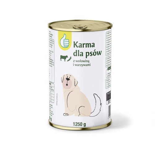 Karma mokra dla dorosłych psów z wołowiną i warzywami  Auchan 1,25 kg