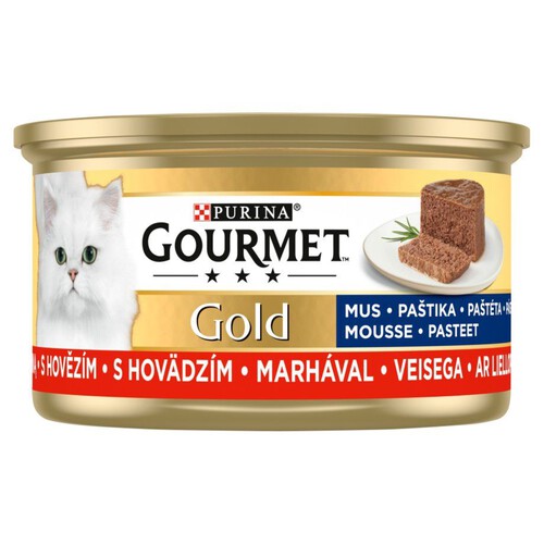 Karma dla dorosłych kotów z wołowiną Gourmet 85 g