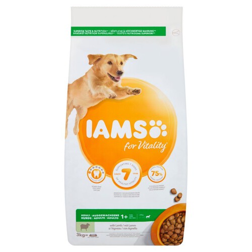 Karma sucha z jagnięciną  dla dorosłych psów dużych ras IAMS 3 kg