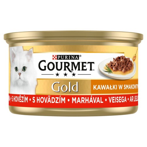 Mokra karma wołowina w sosie dla kotów Gourmet 85 g