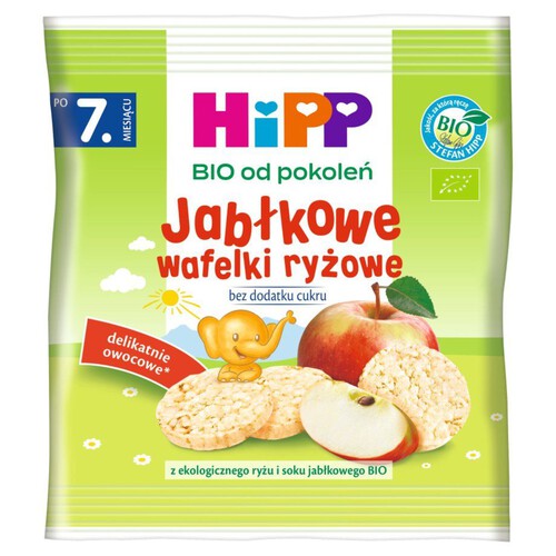BIO Jabłkowe wafelki ryżowe dla niemowląt i małych dzieci HiPP 35 g