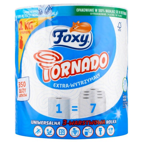 3-warstwowy ręcznik Tornado o wielu zastosowaniach Foxy 1 rolka