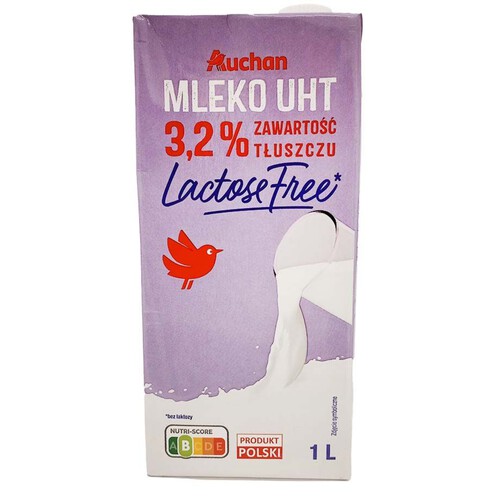 Mleko UHT 3.2% bez laktozy 1l  Auchan 1 l