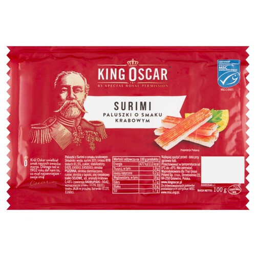 Paluszki Surimi o smaku krabowym King Oscar 100 g