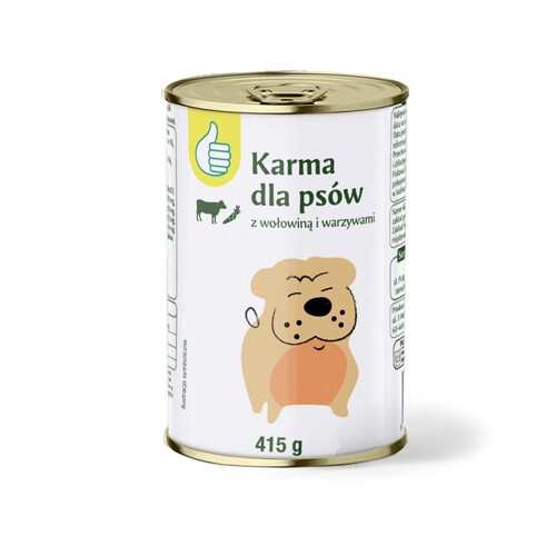 Karma mokra dla psów z wołowiną i warzywami Auchan 415 g