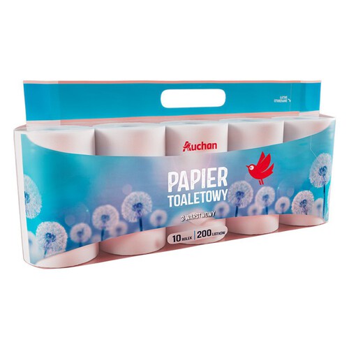 Papier toaletowy 3 warstwy Auchan 10 rolek