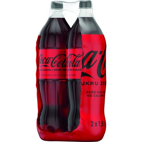 Napój gazowany o smaku cola zero cukru Coca-Cola 2 x 1,5 l