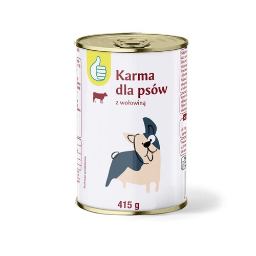 Pełnoporcjowa karma mokra dla dorosłych psów z wołowiną Auchan 415 g