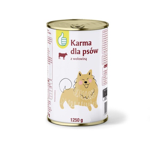 Karma mokra dla dorosłych psów z wołowiną Auchan 1,25 kg