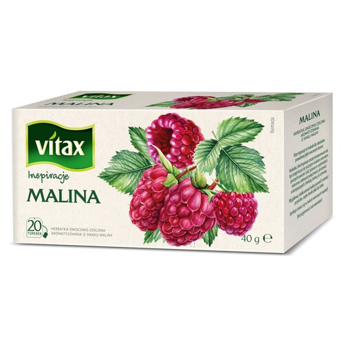 Malinowa herbata ekspresowa Vitax 20 torebek