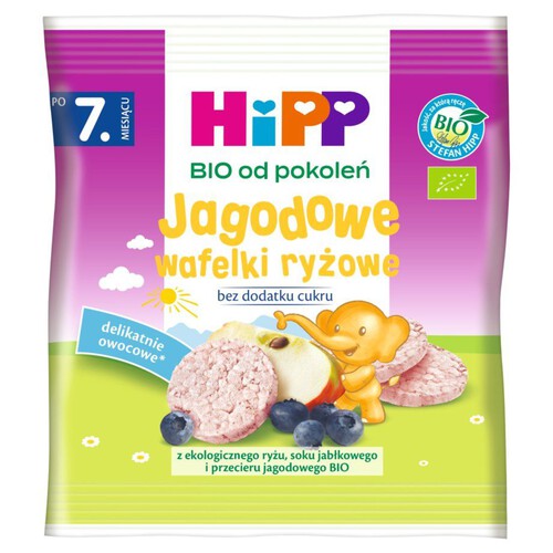 BIO jagodowe wafelki ryżowe dla niemowląt i małych dzieci HiPP 35 g