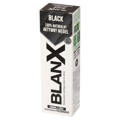 Czarna pasta do zębów na bazie 100% naturalnego aktywnego węgla BlanX 75 ml
