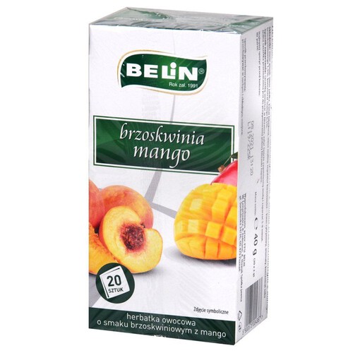 Herbata o smaku brzoskwiniowym z mango BEliN 20 torebek