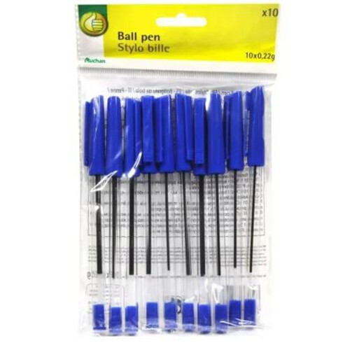 Długopis Stylo bille niebieski 1.0 mm Auchan 10 sztuk