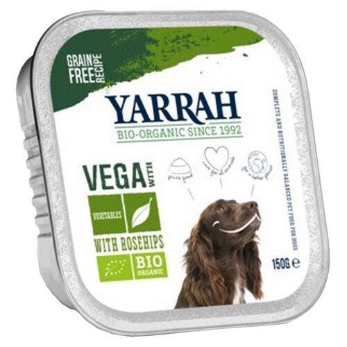 BIO Wegetariańska karma dla psów z owocami dzikiej róży Yarrah 150 g